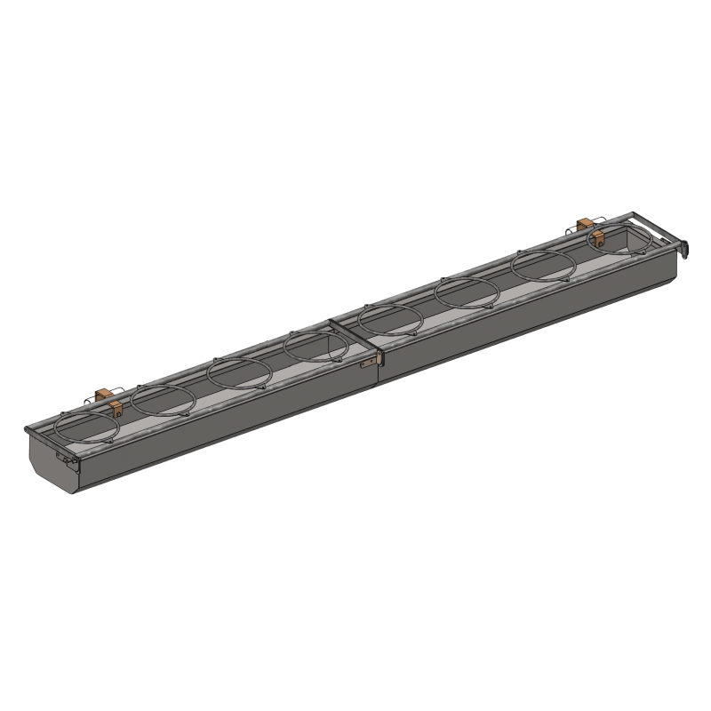 Emmerringbak Inox 355 cm + 8 Emmerringen + Haken