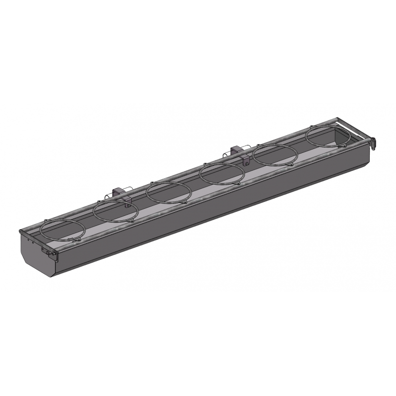 Emmerringbak Inox 265 cm + 6 Emmerringen + Haken